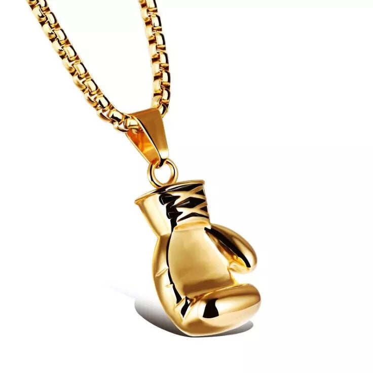 Wholesale Vintage Punk Fitness Boxing Gloves Stainless Steel Necklace